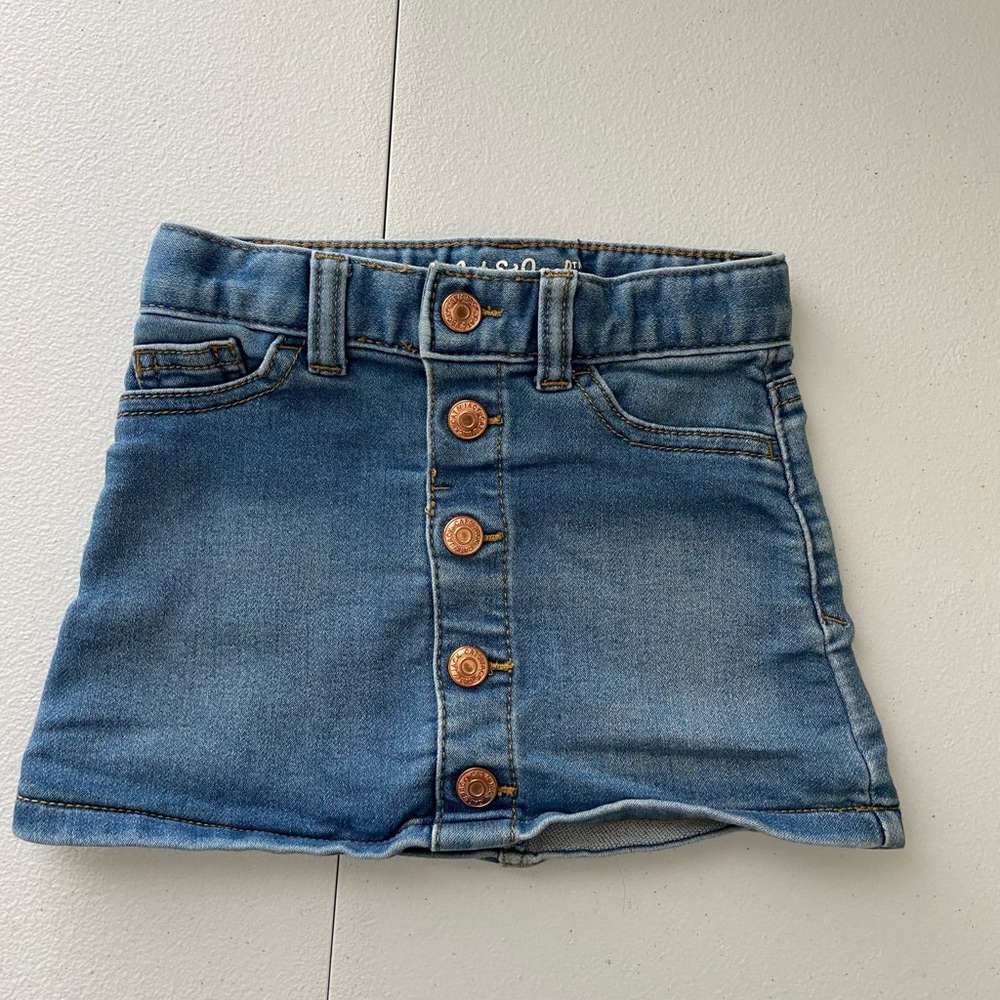 NWOT Cat & Jack baby girl medium wash denim multi bottom mini skirt‎ 18 months